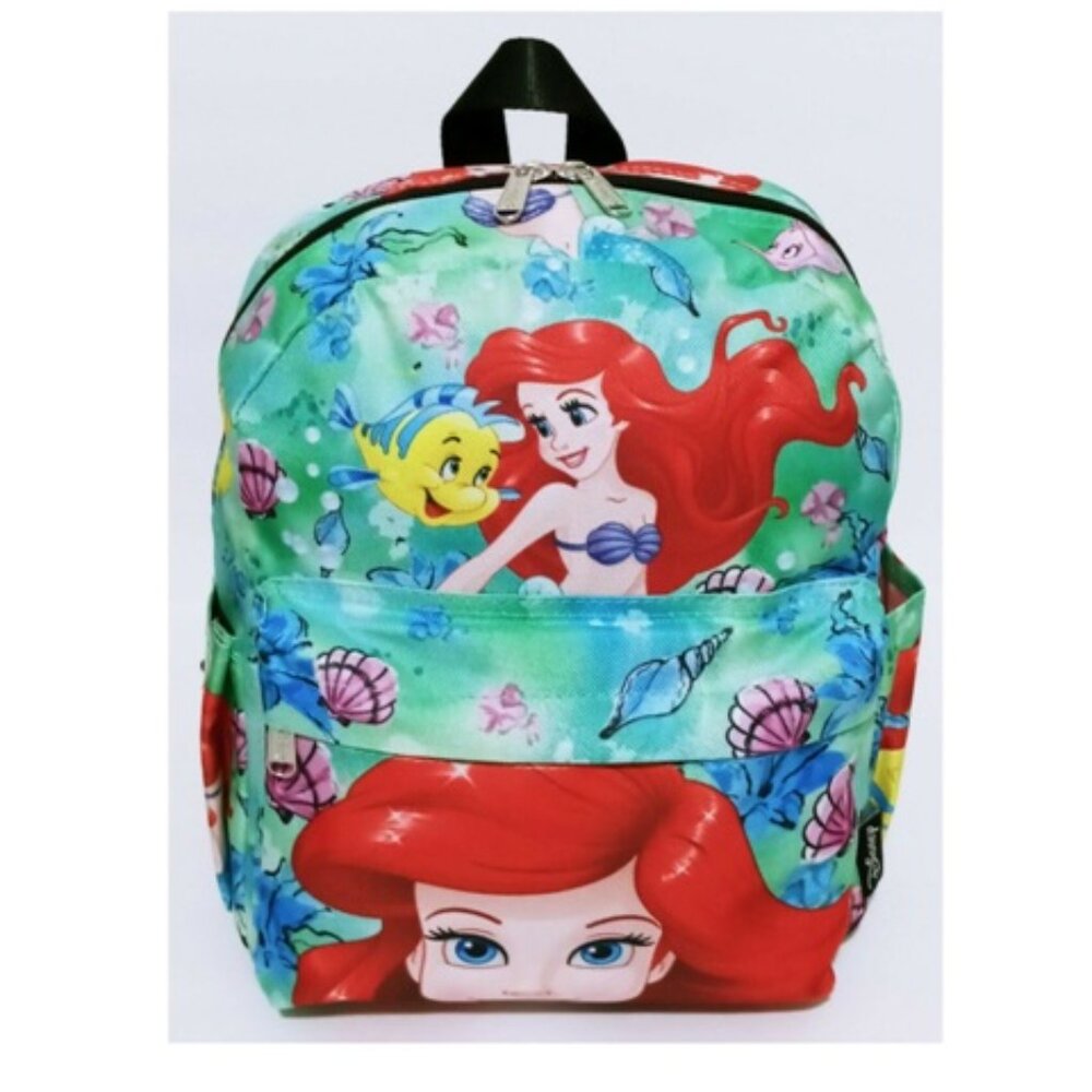Disney Deluxe Backpack Ariel All Over Print Backpack, Art, Cartoon, Movie Novelt